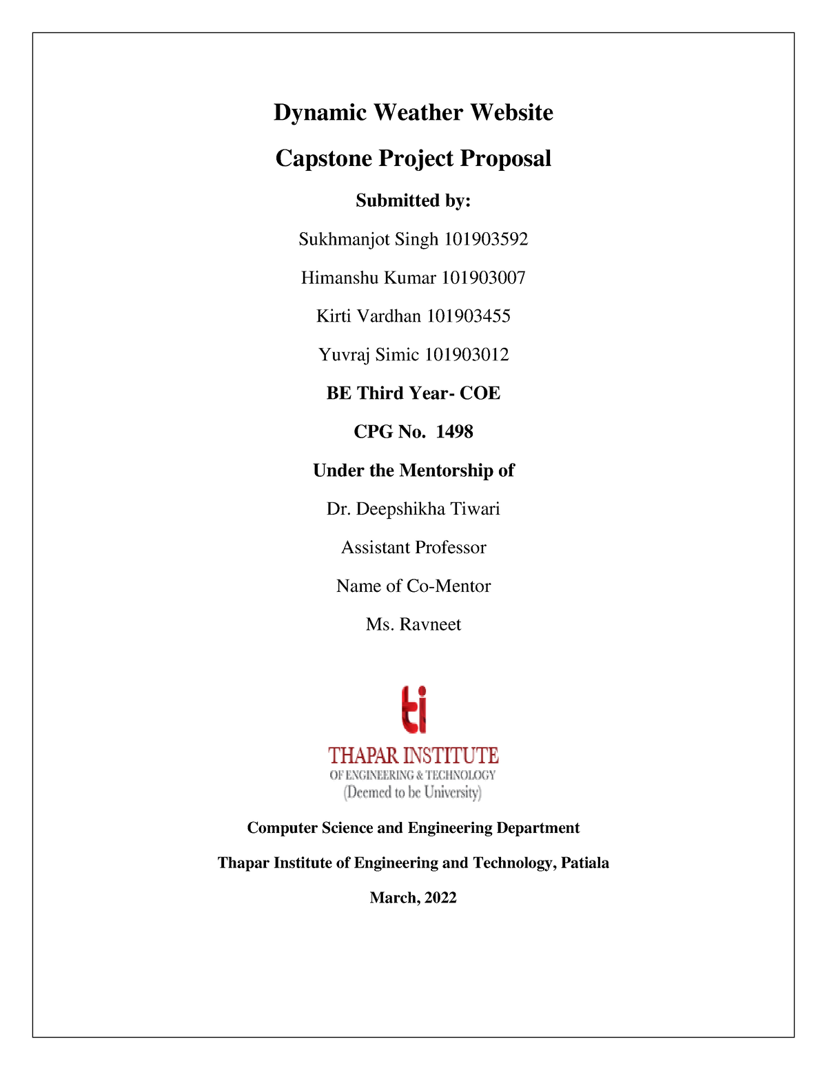 capstone projects software engineering