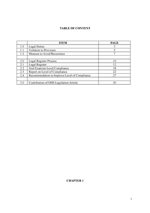 Workplace Ergonomics Report - TABLE OF CONTENTS 1 - Studocu