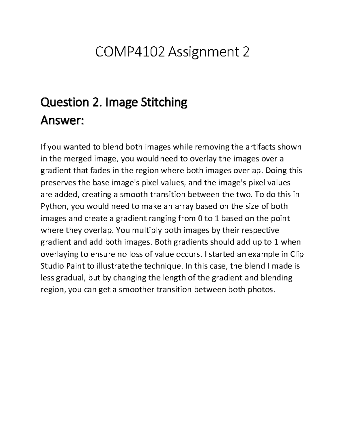 Assignment 2 Q2 Descriptive COMP4102 Assignment 2 Question 2. Image