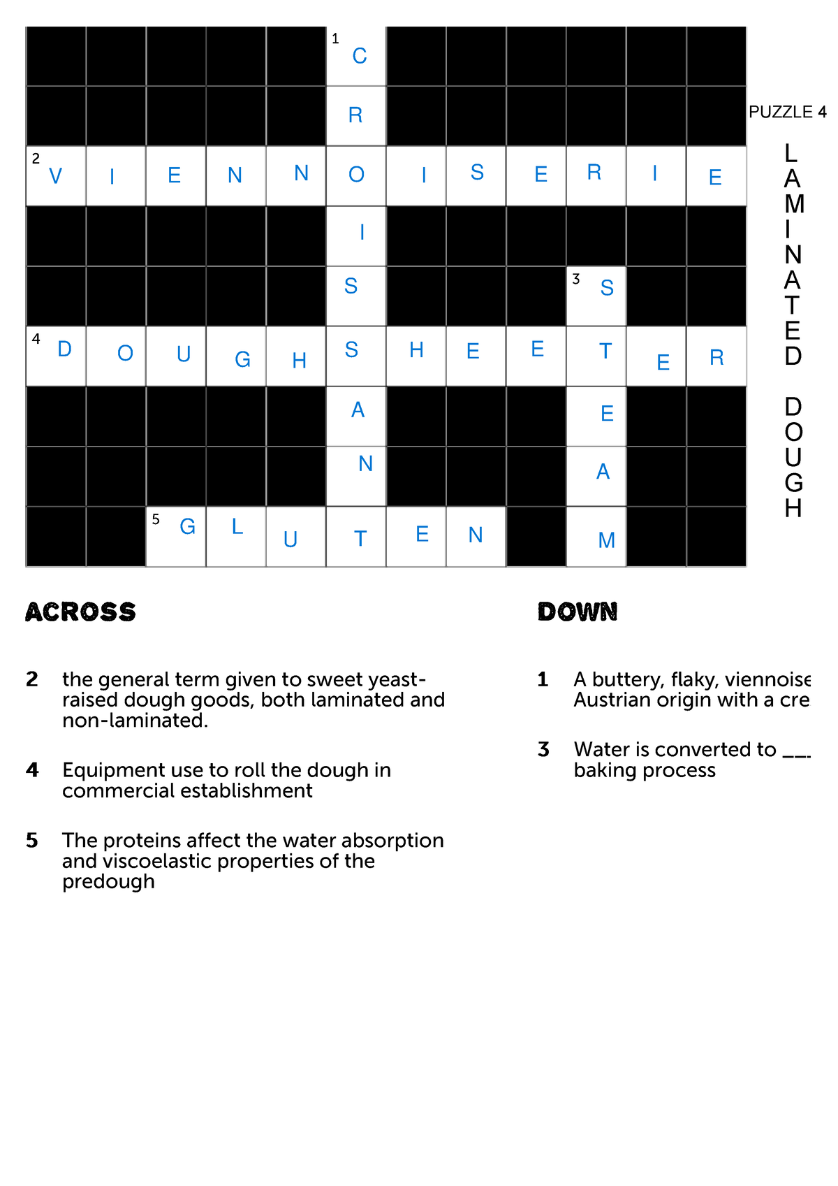 Crossword Puzzle 4 - Laminated dough AFIF Ammar - Across 22 the general ...