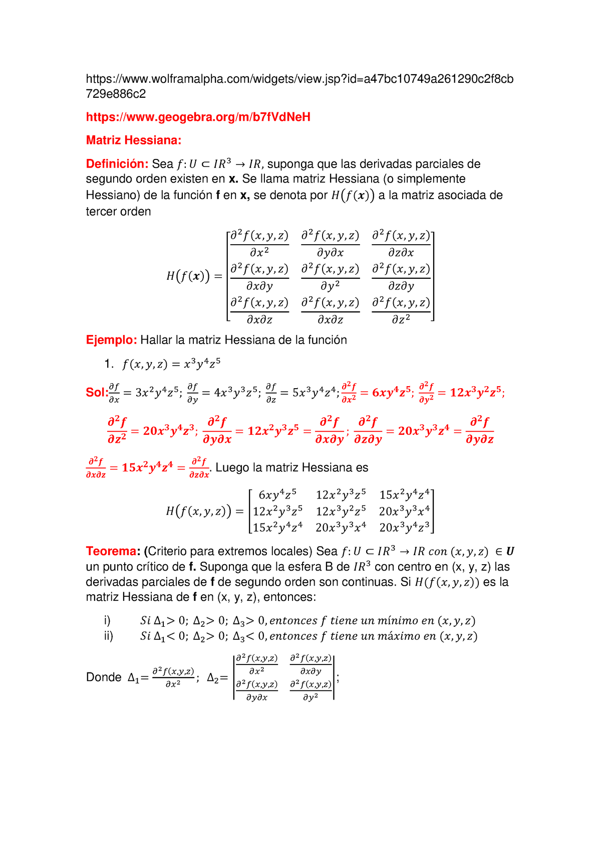 Matriz Hessiana - Teoría y ejercicios - wolframalpha/widgets/view.jsp ...