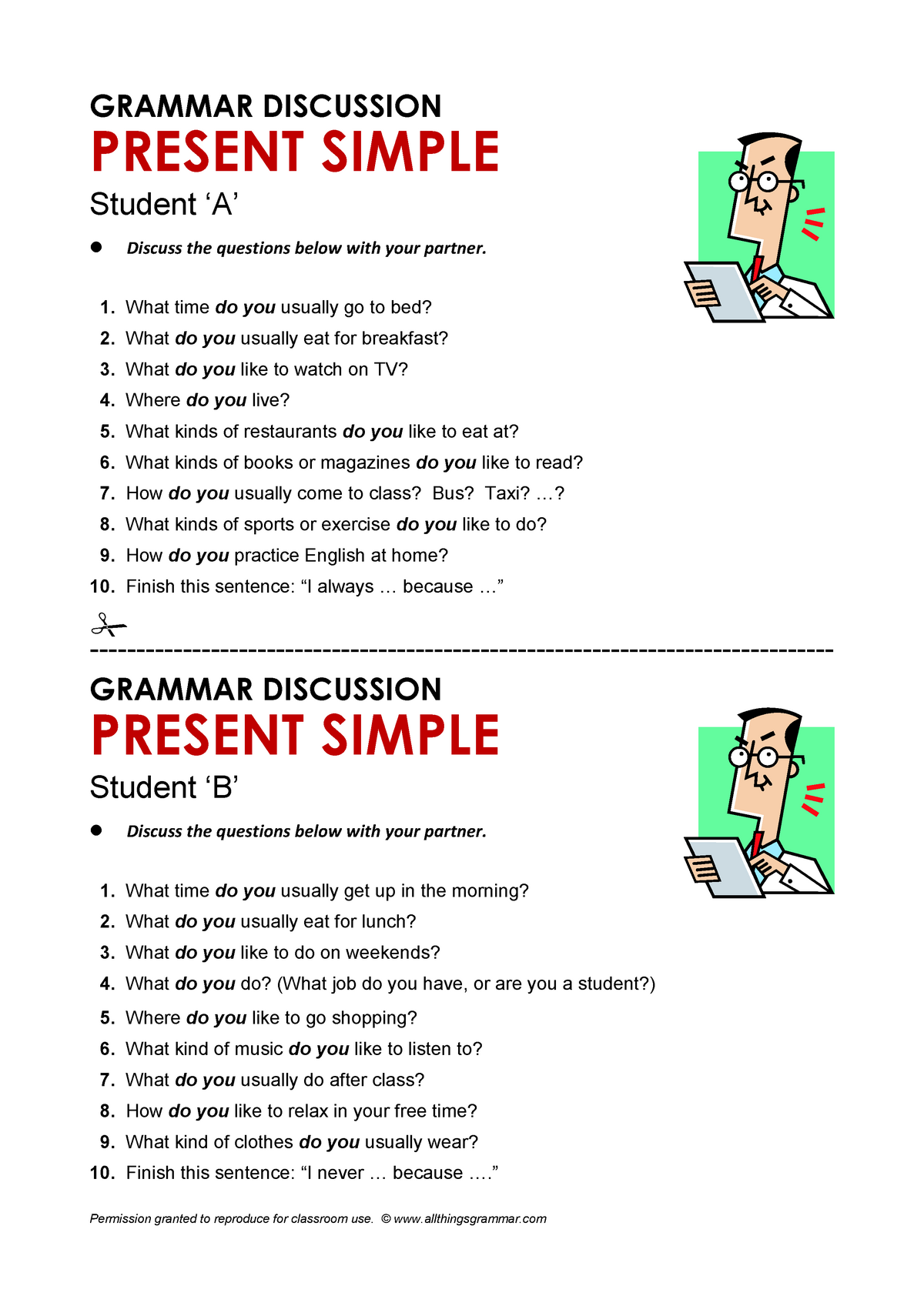 Atg-discussion-present simple - GRAMMAR DISCUSSION PRESENT SIMPLE Student &...