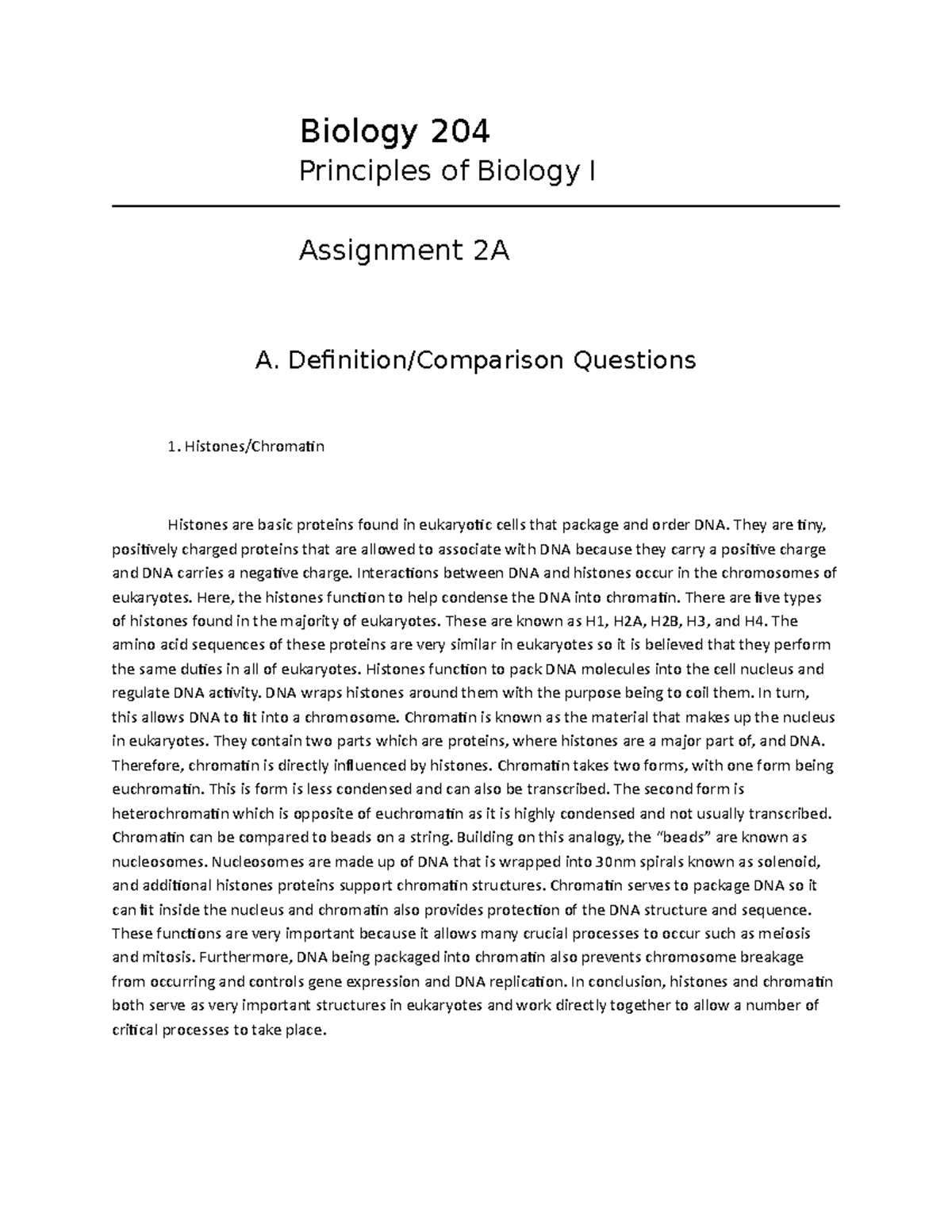 higher biology assignment understanding standards