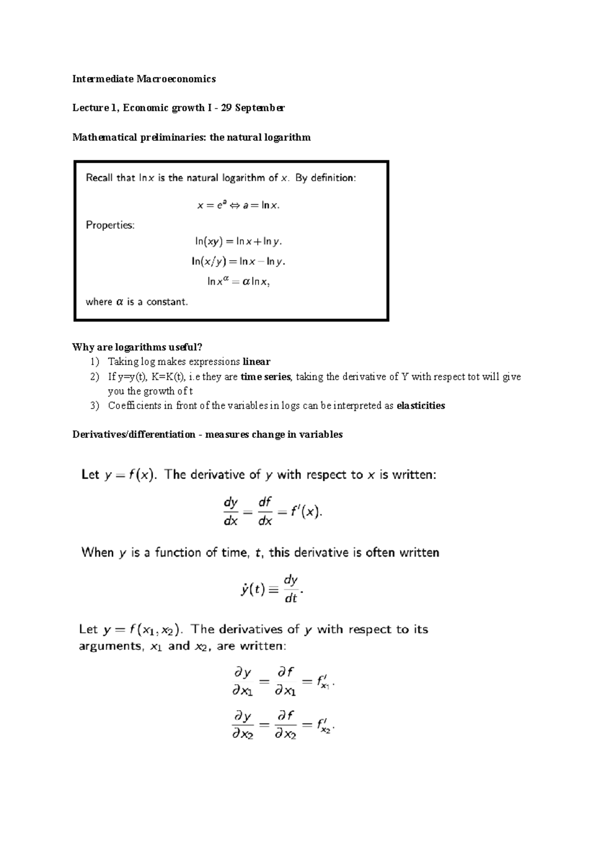 Intermediate Macroeconomics Lectures Intermediate Macroeconomics