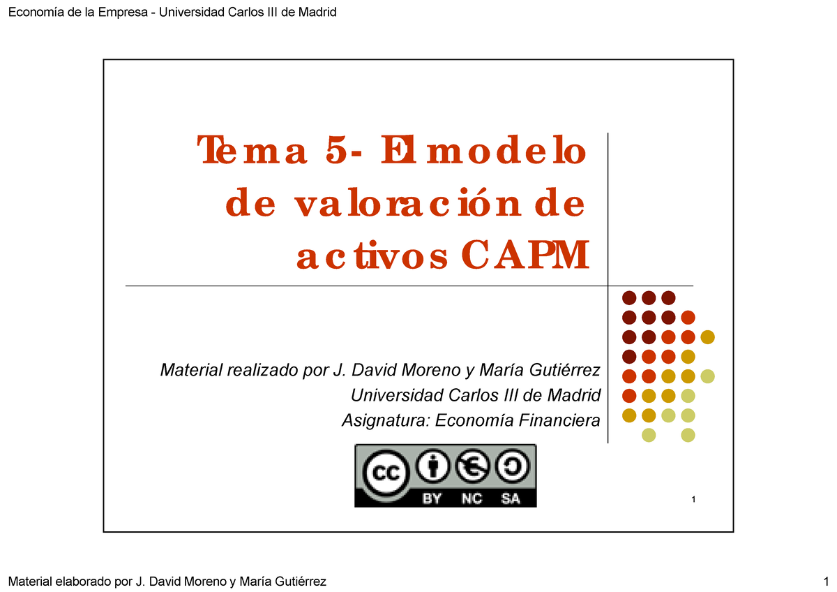 Modelo-capm 1563902096 - Te m a Te m a 55- El m o de lo El m o de lo de va  lo ra c ió n de de va lo - Studocu