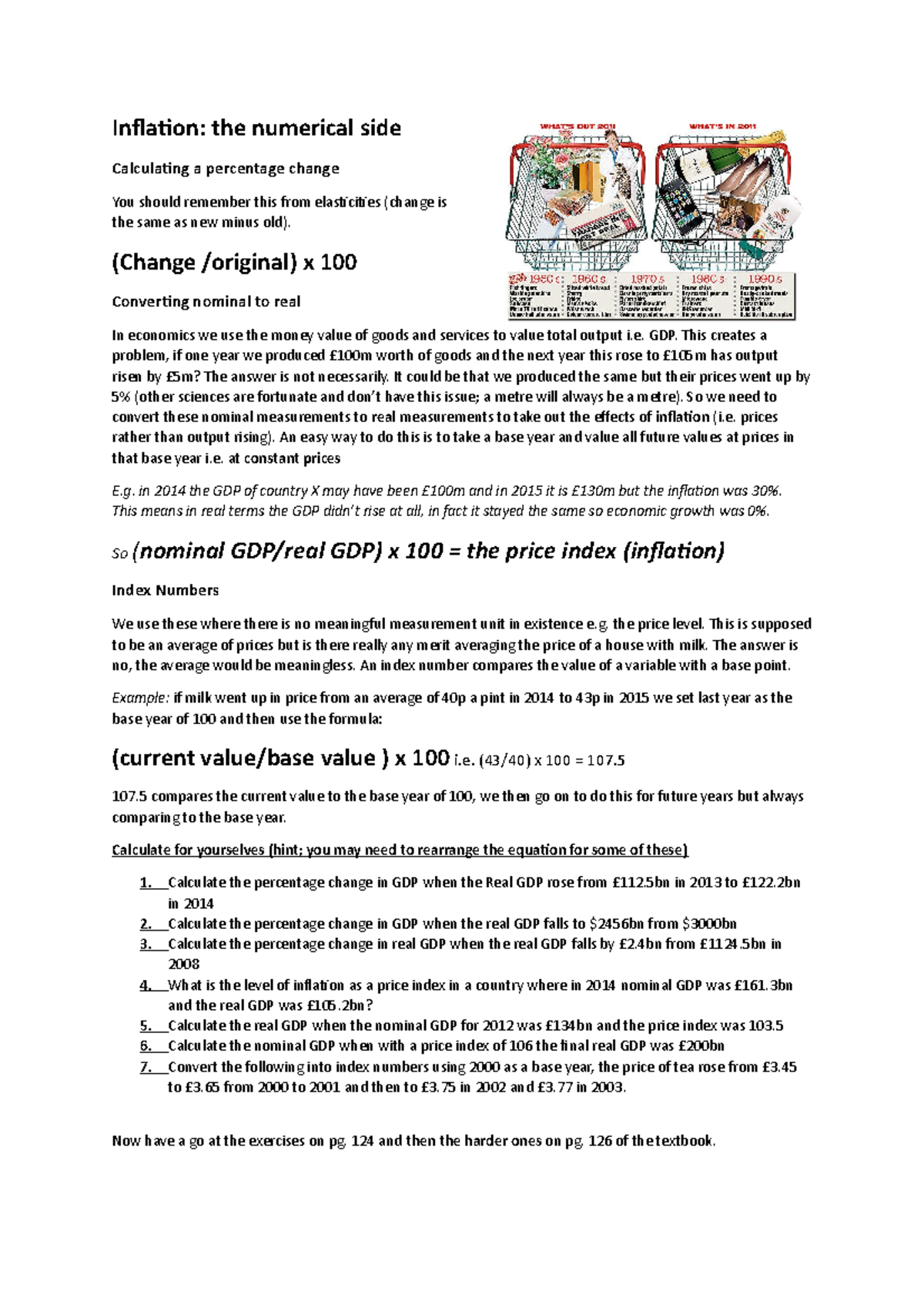 Numbers and inflation - Economics revision and helpful class notes ...