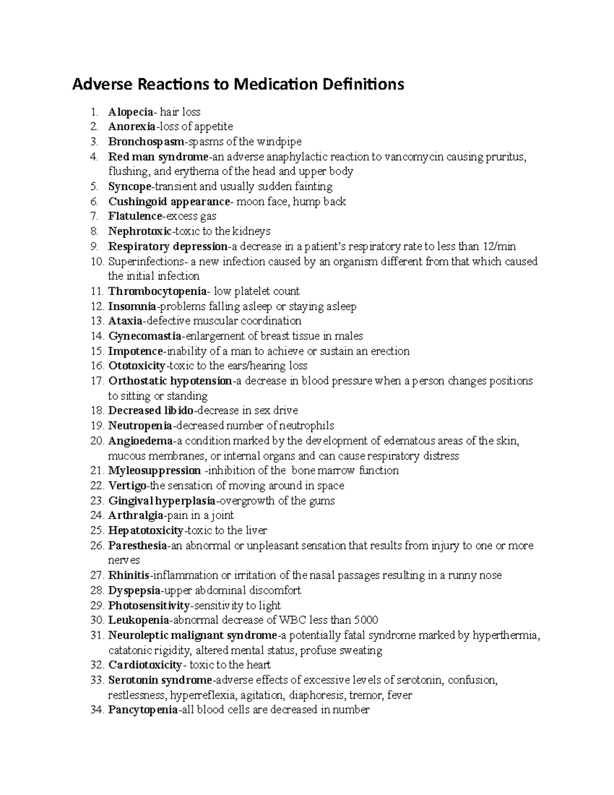 Adverse+Reaction+Definitions microbiology notes Adverse Reactions to