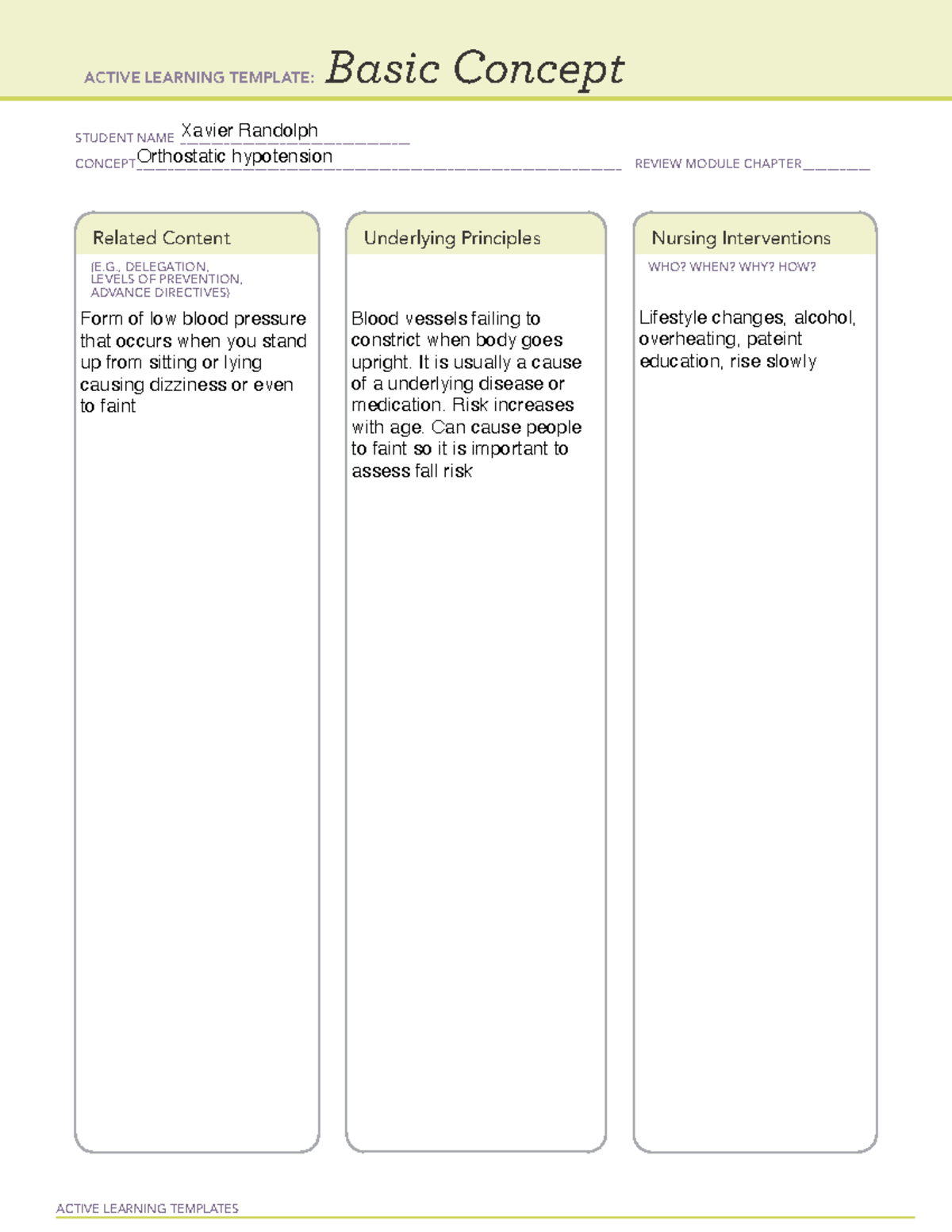 Basic concept restricted - NUR 308 - ACTIVE LEARNING TEMPLATES Basic ...