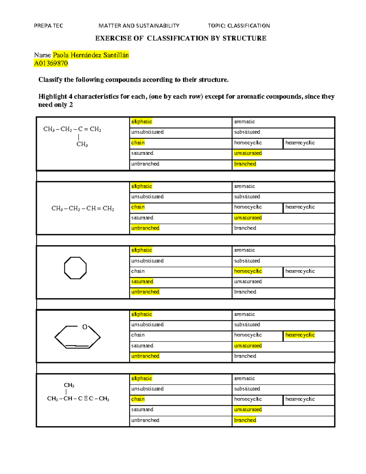 6 exer classification by structure - PREPA TEC MATTER AND ...