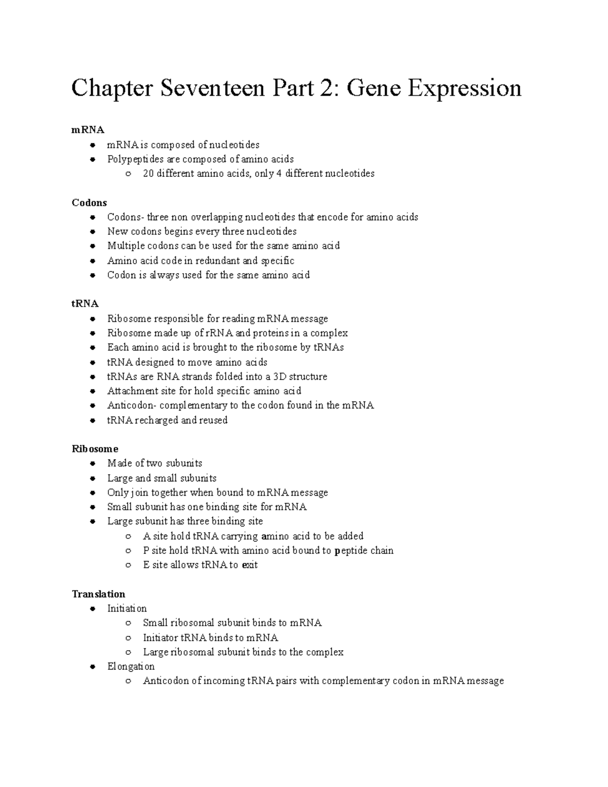 BI 211 Chapter 17 Pt.2 Notes - Chapter Seventeen Part 2: Gene ...