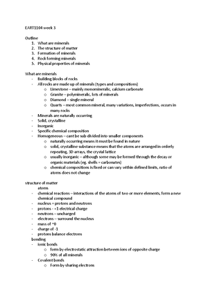 EW5L1 Sediments - 5th week lecture notes - Sedimentary rocks - EW5L1 ...