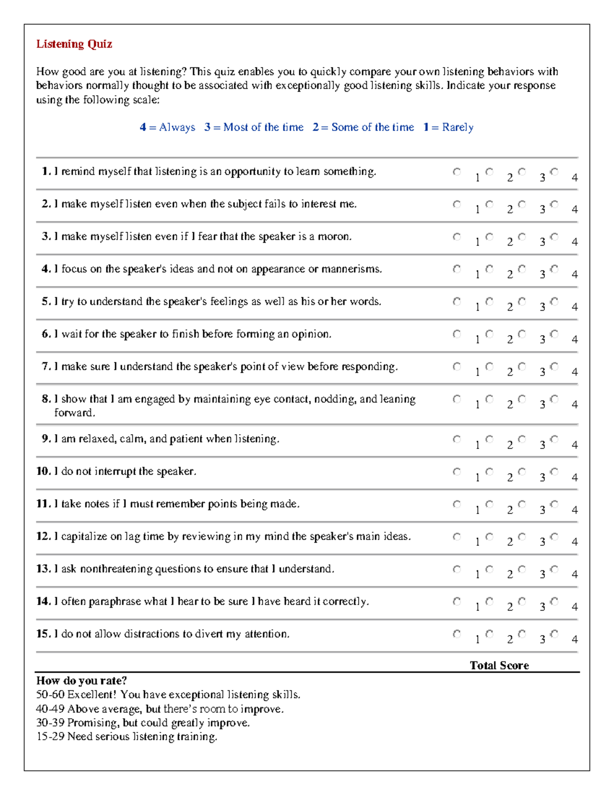 Listening Quiz - To be solved - Listening Quiz How good are you at ...