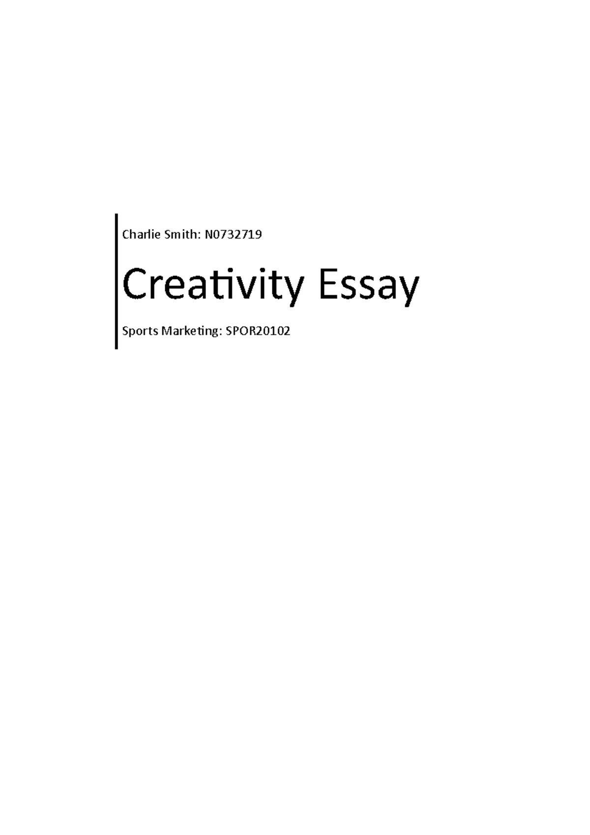 generating creativity essay