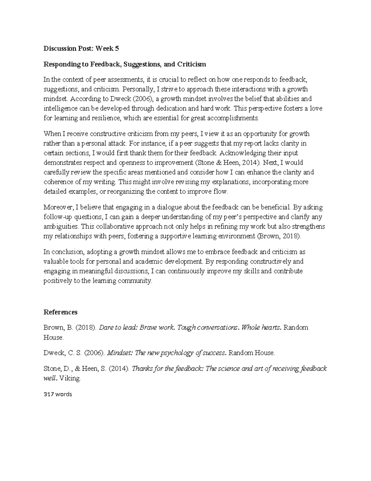 Discussion Post wk5 - post for topic - Discussion Post: Week 5 ...