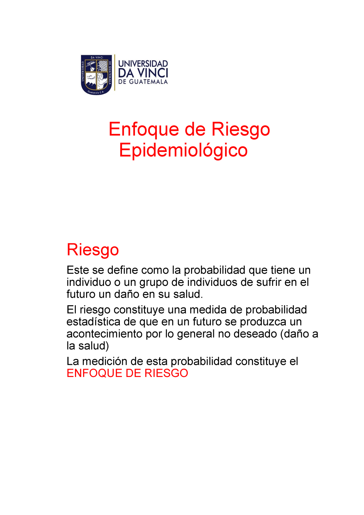 Enfoque De Riesgo - Jaiqisn - Enfoque De Riesgo Epidemiológico Riesgo ...