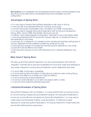 Advantage and Drawback of Java Spring Boot