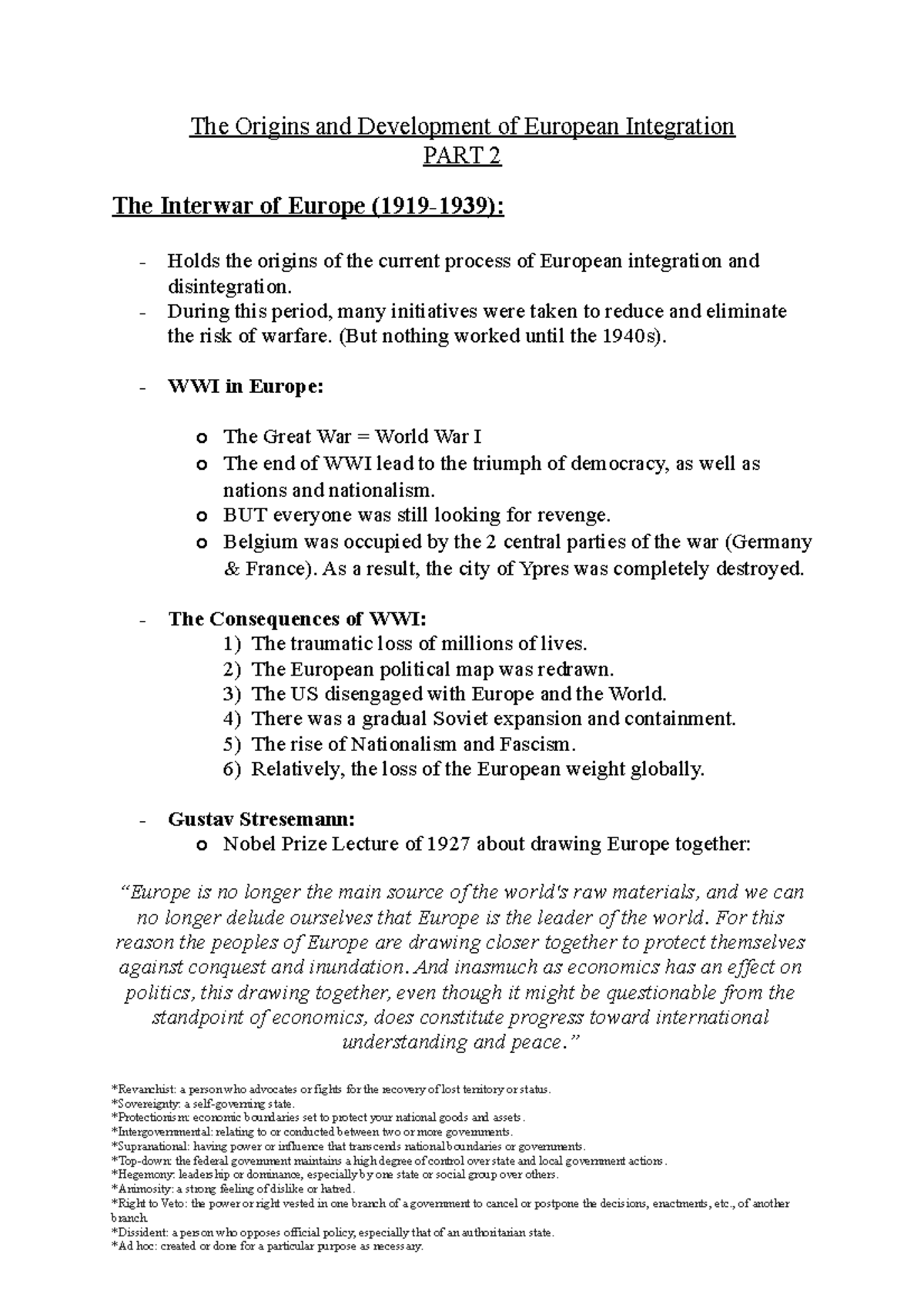 The Origins and Development of European Integration - PART 2 - The ...