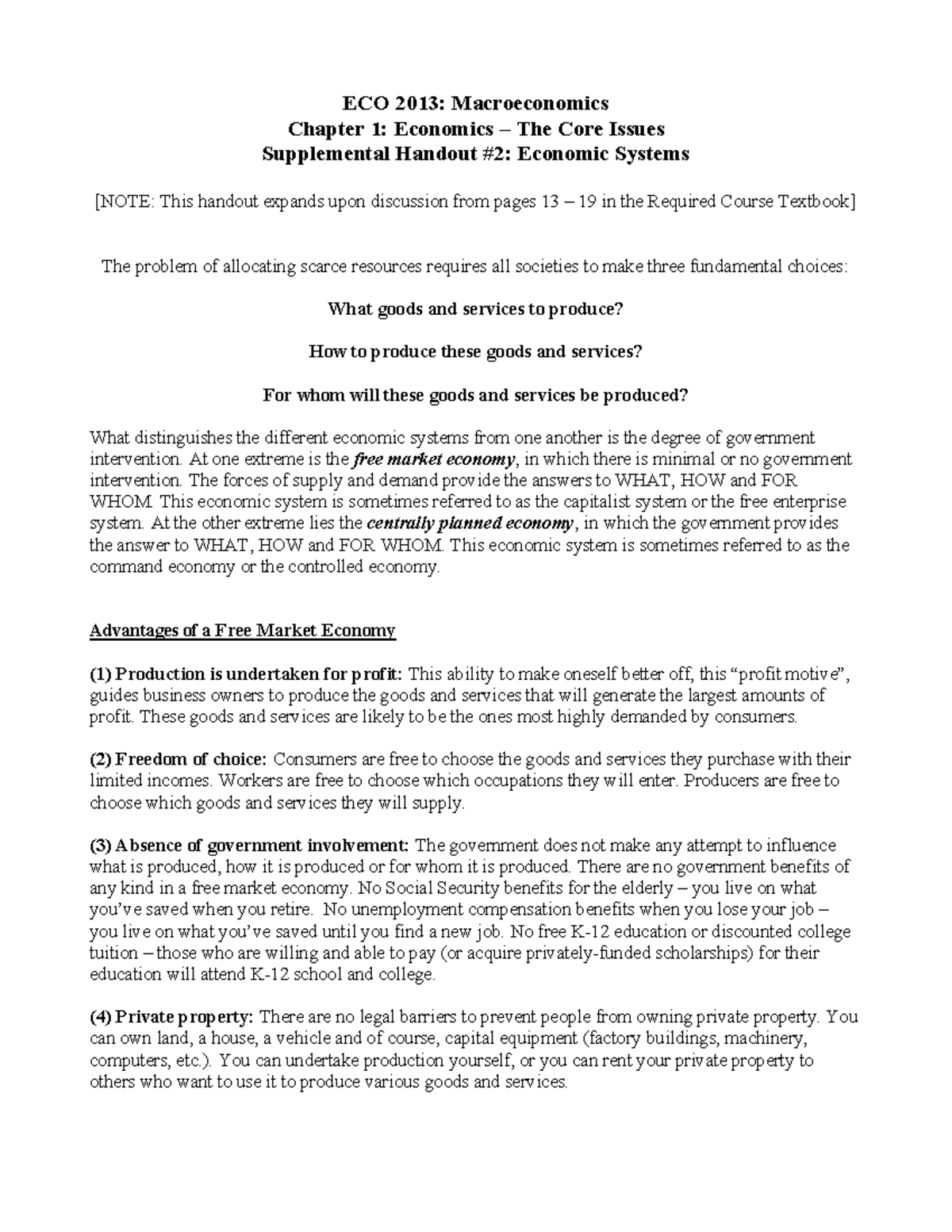 Macro CH1 Handout 2 Fall2023 - ECO 2013: Macroeconomics Chapter 1 ...