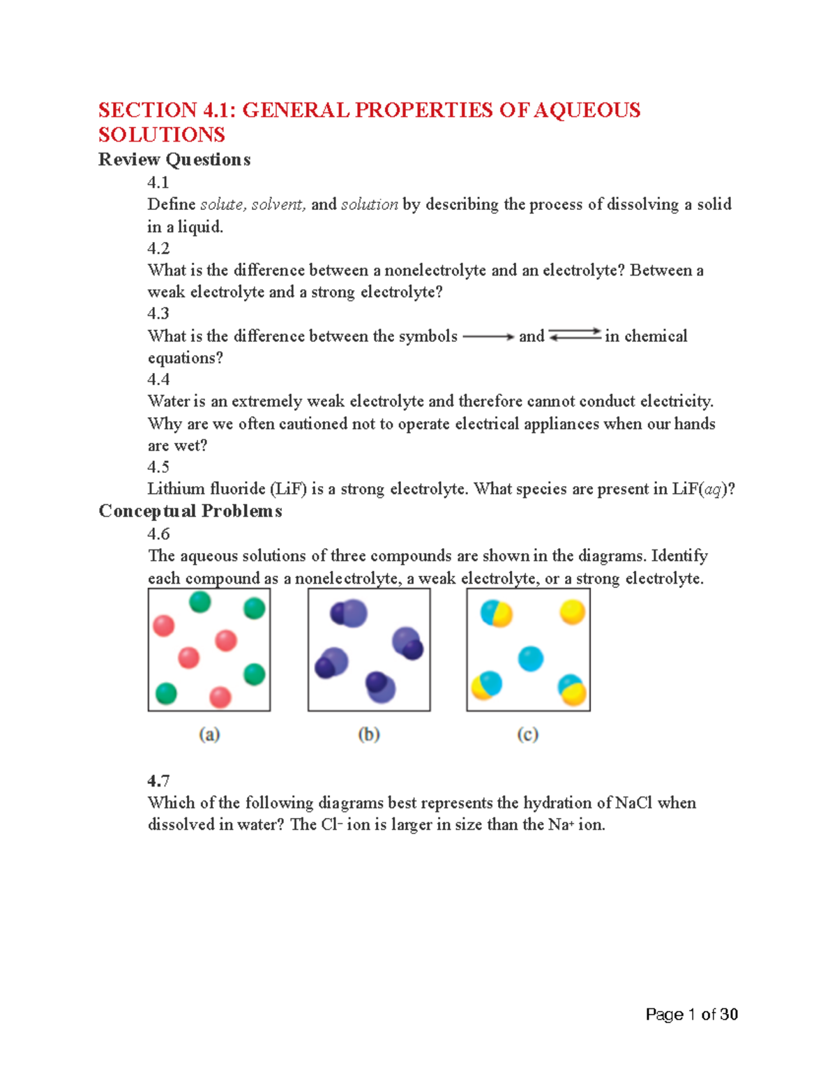C04 4e Questions - Reactions in Aqueous Solutions - SECTION 4: GENERAL ...