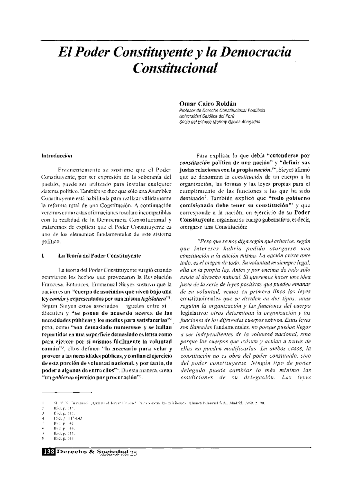 Artículo Poder Constituyente Y Democracia Constitucional EN PERU - El ...
