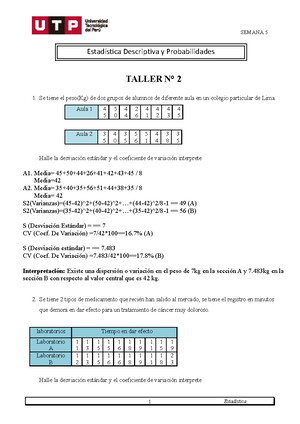 Estadistica Descriptiva Y Probabilidades - (5638) - UTP - Studocu