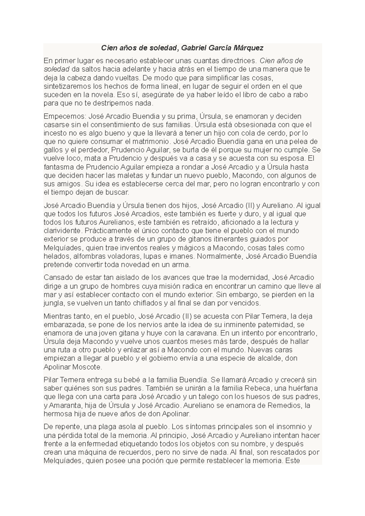 Ursiklo Etelt Fozni Arveres Cien Anos De Soledad Cap 8 Bozemanhorseboard Com