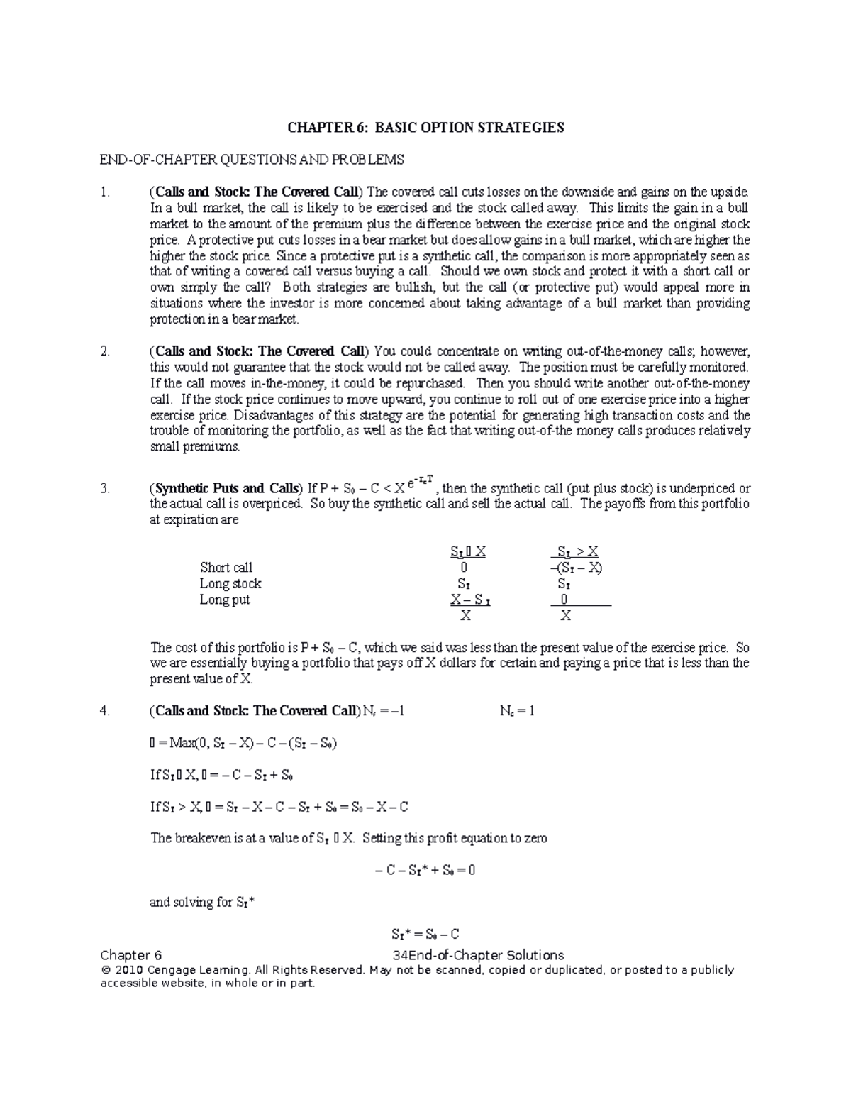 Chapter 6 - TCDN - CHAPTER 6: BASIC OPTION STRATEGIES END-OF-CHAPTER ...