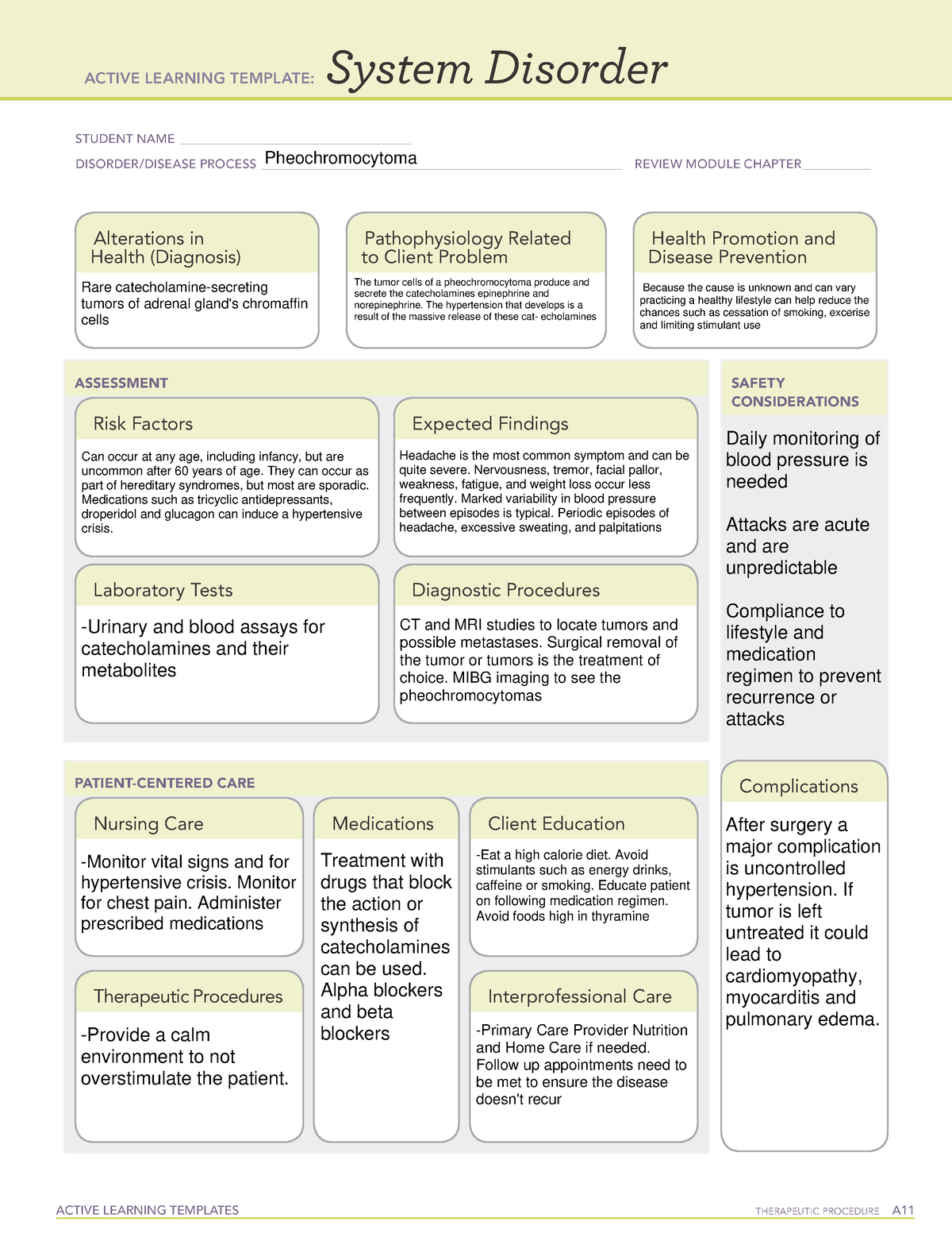 Pheochromocytoma - system template - ACTIVE LEARNING TEMPLATES ...