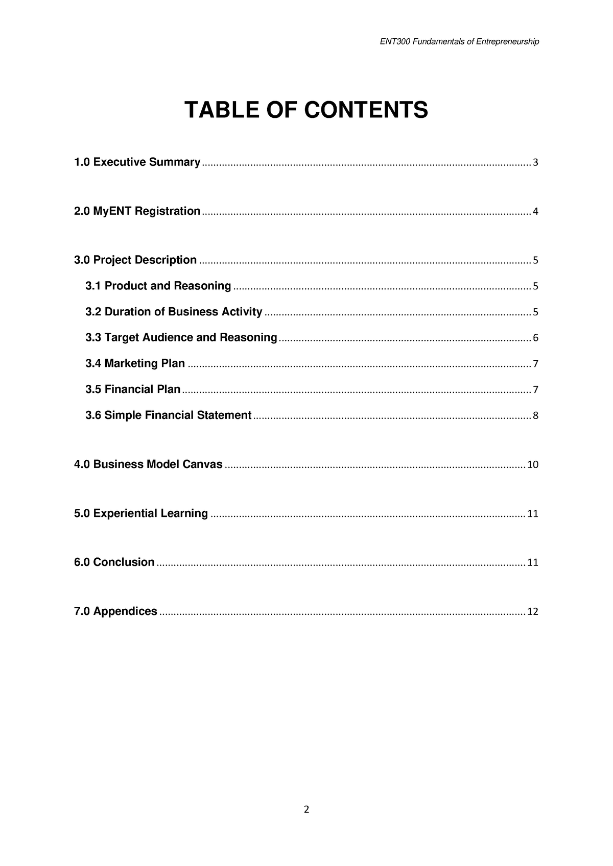 ent300 individual assignment executive summary
