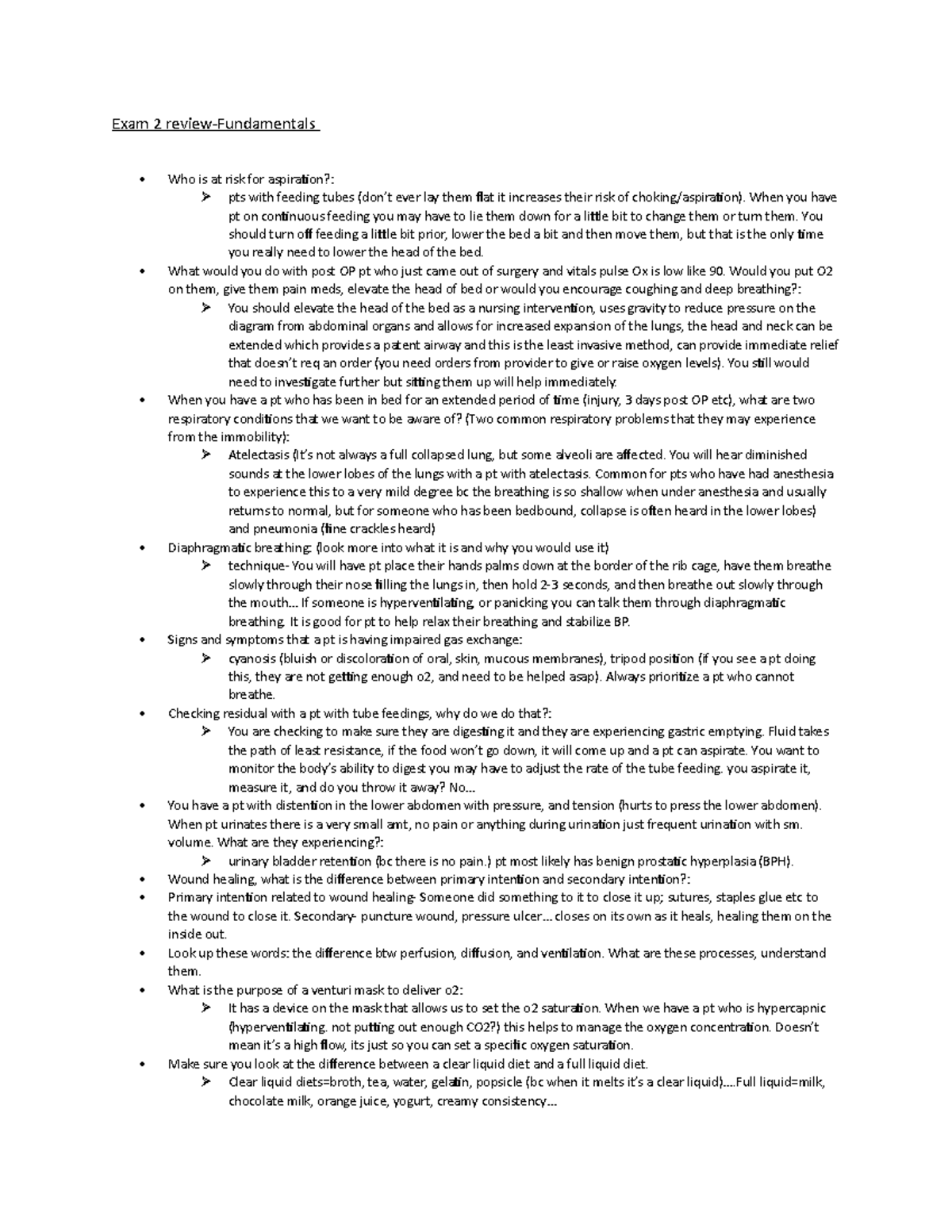 Exam 2 Review-Fundamentals - Exam 2 Review-Fundamentals Who Is At Risk ...