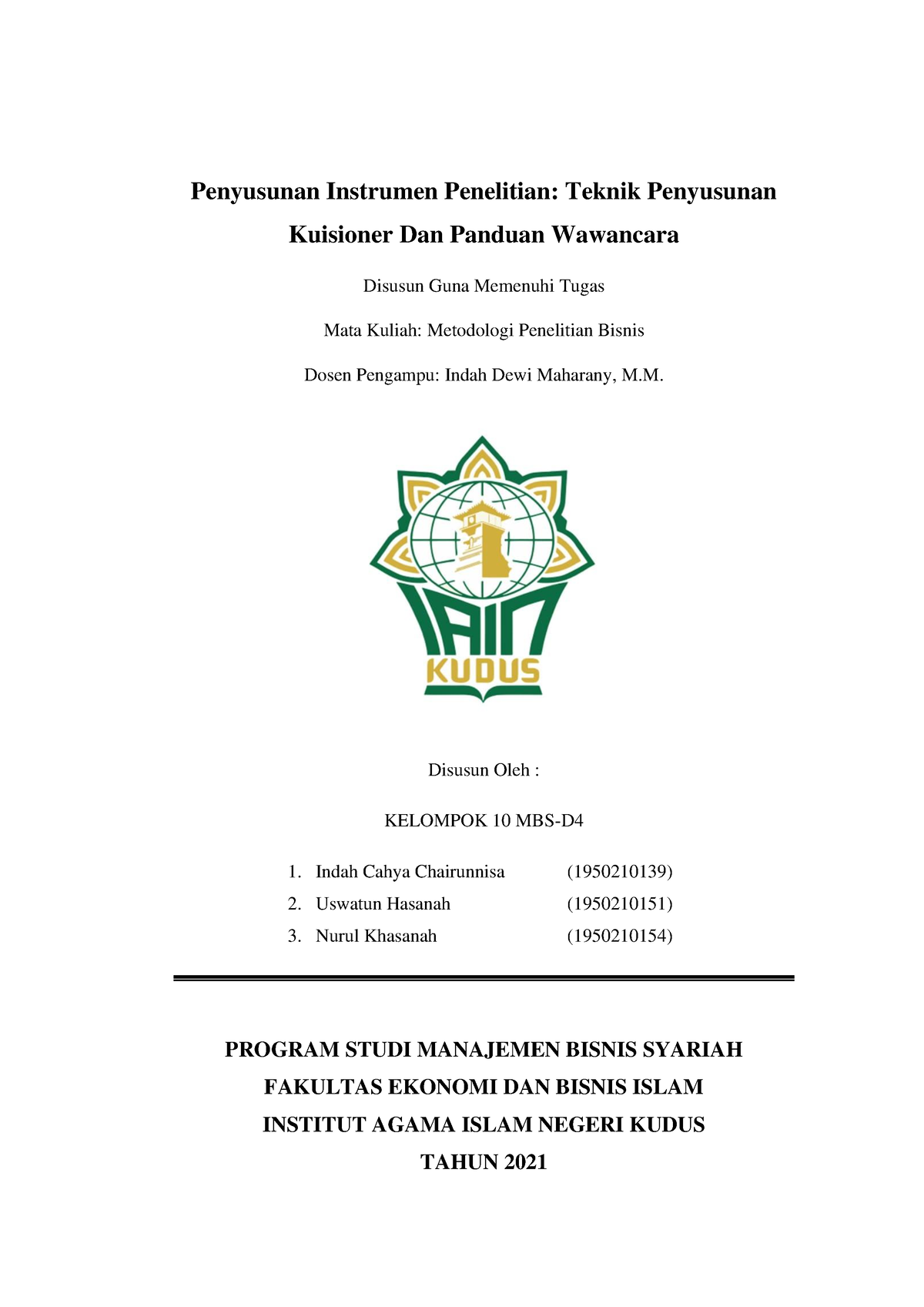 Penyusunan Instrumen Penelitian: Teknik Penyusunan Kuisioner Dan ...