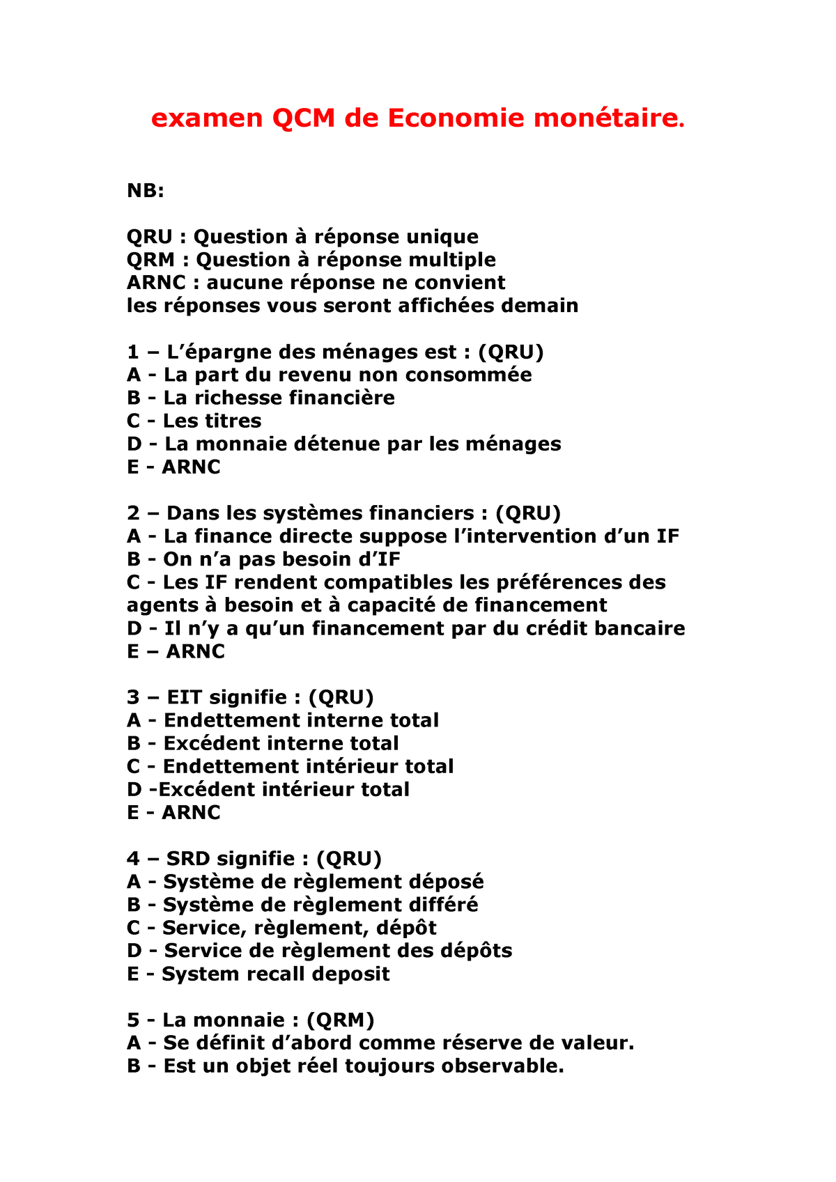 Examens-economie-monetaire-et-financiere-s3-pdf - Examen QCM De ...