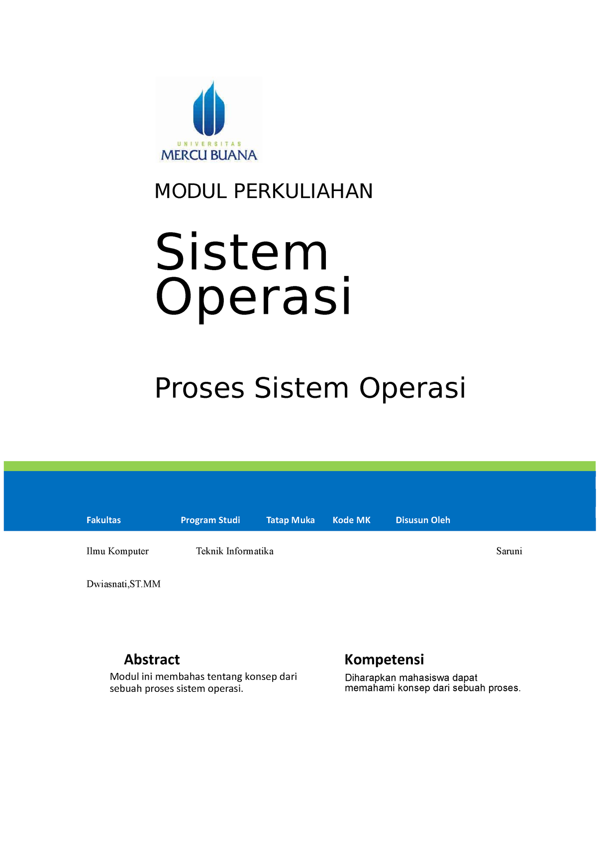 Sistem Operasi Dan System Komputer Docx - MODUL PERKULIAHAN Sistem ...