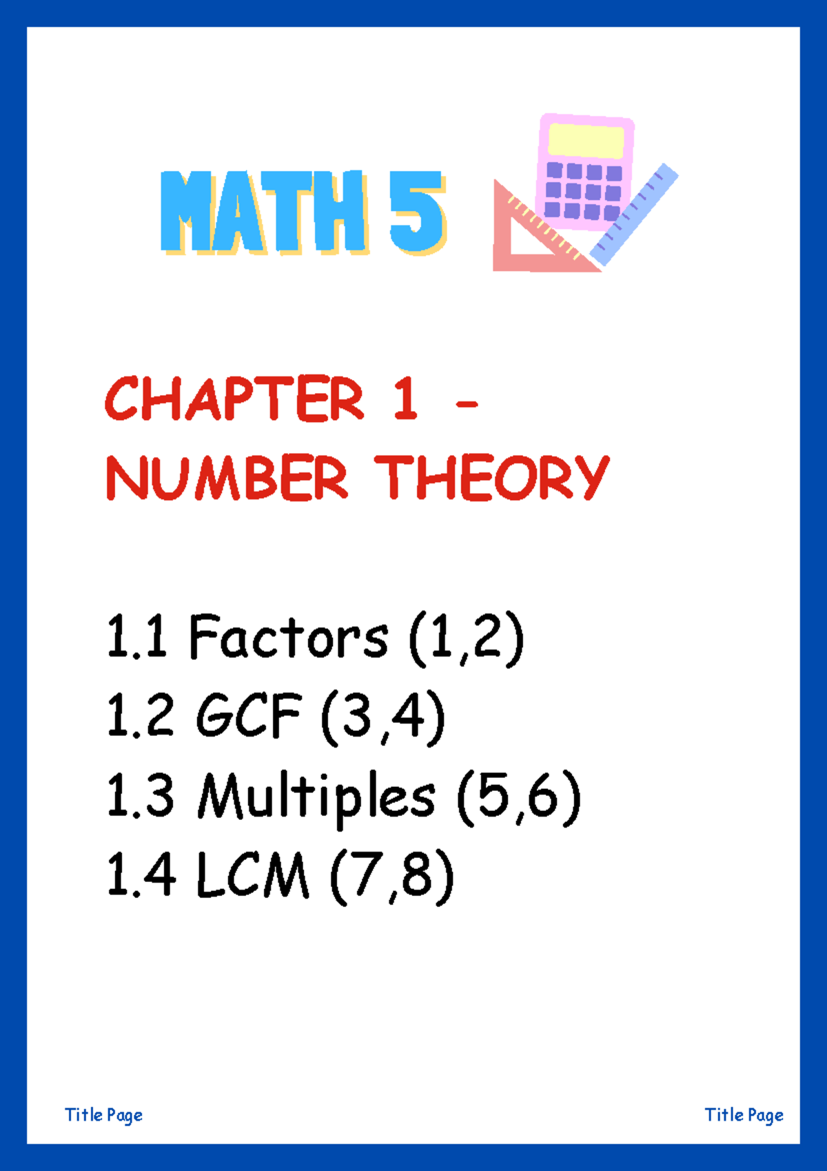 Mathematics 5 & 6 AY 2024-2025 - English - MATH 5MATH 5 CHAPTER 1 ...