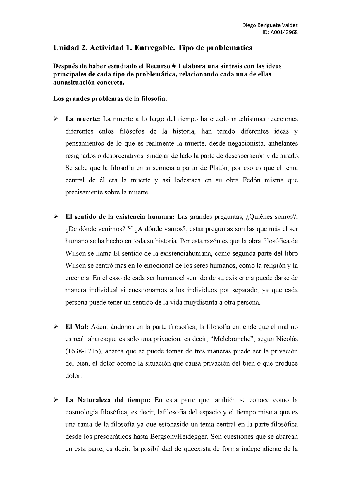 Unidad 2 Actividad 1 Entregable Tipo De Problemática Diego Beriguete Valdez Id A Unidad 2 6500