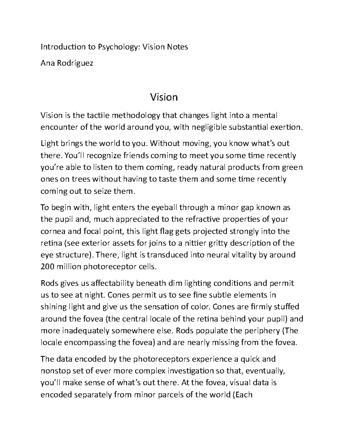 Social Psychology:Vision - Introduction to Psychology: Vision Notes Ana ...