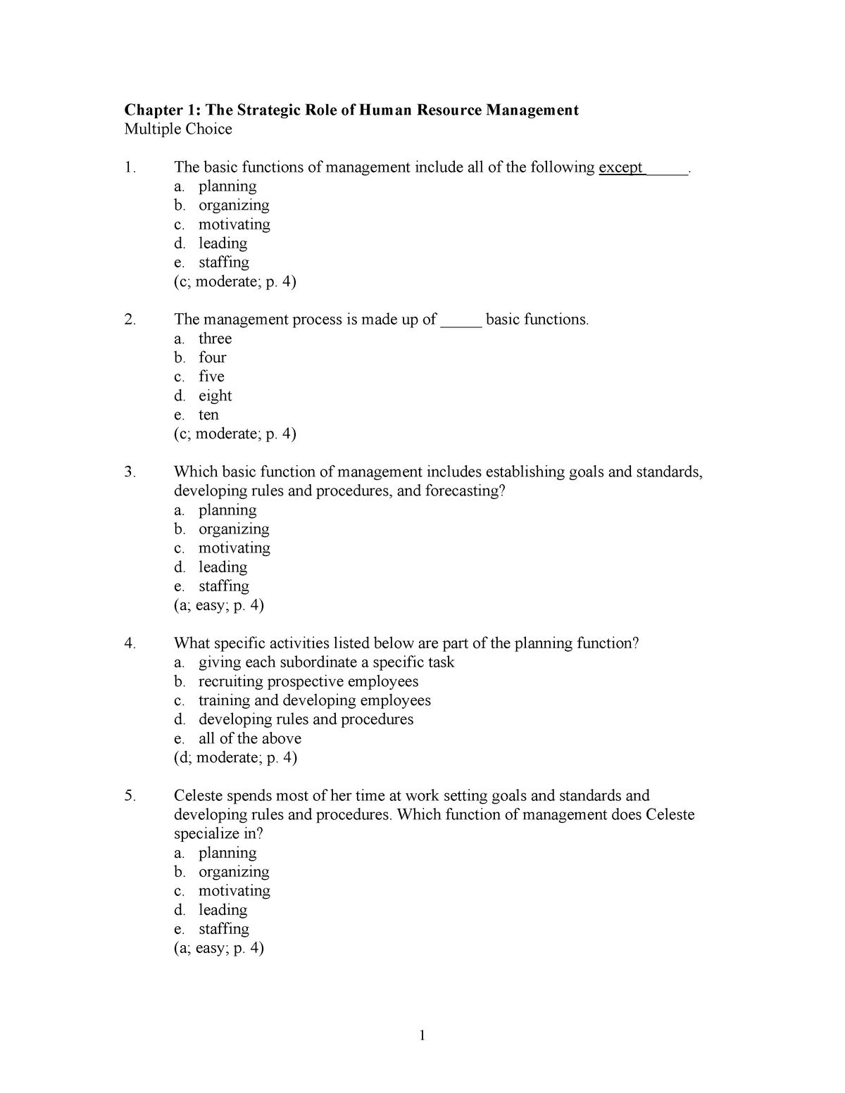 HRM Mcqs Ch # 1 - Mcqs - Chapter 1: The Strategic Role Of Human ...