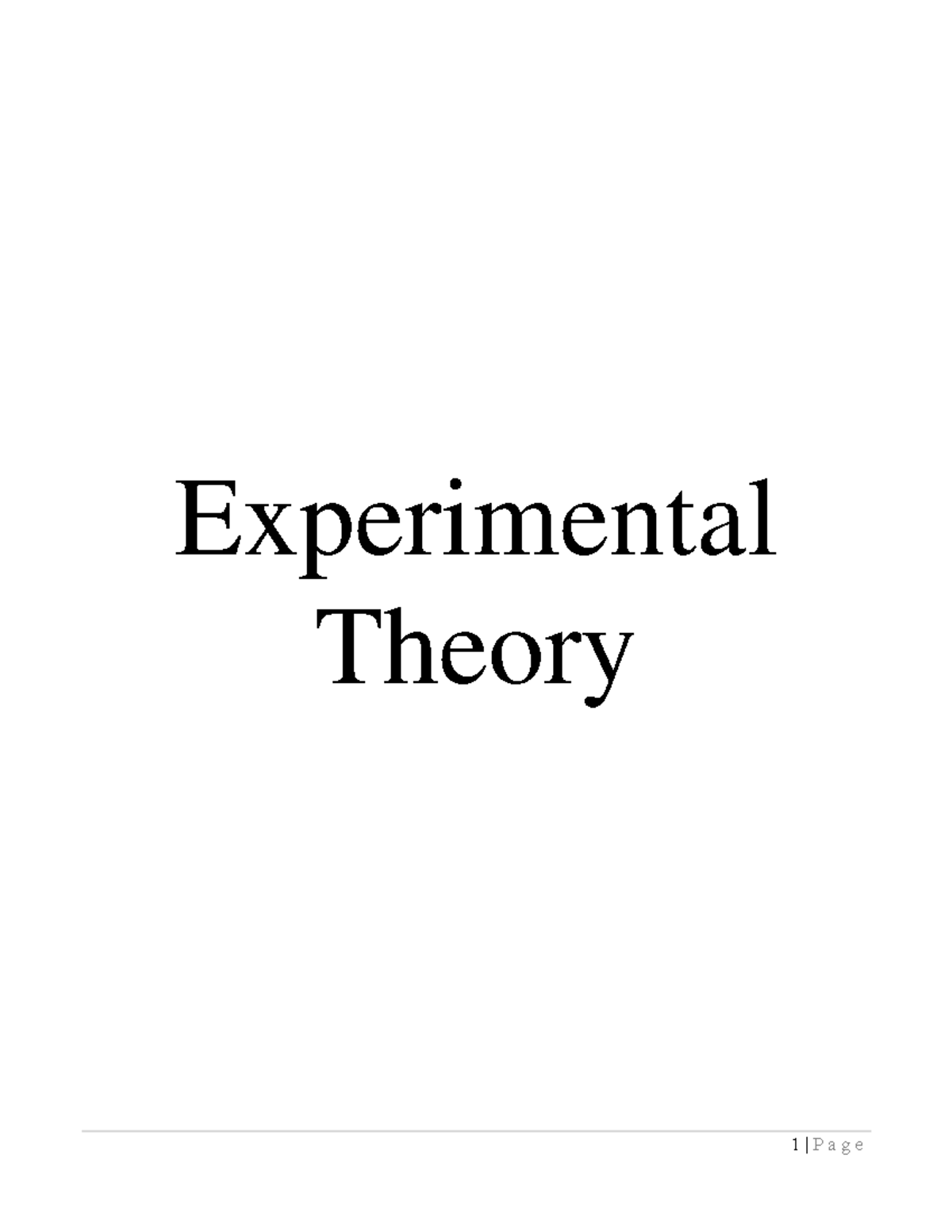 experimental theory definition