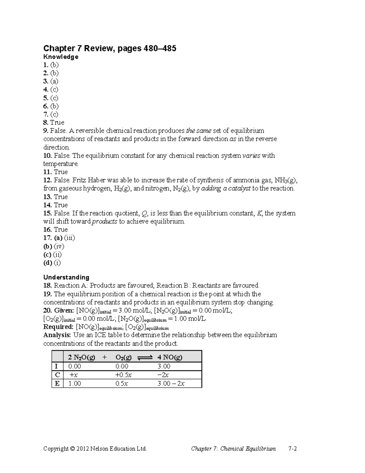 Chapter 7 review pages 480485 - Chapter 7 Review, pages 480– Knowledge ...