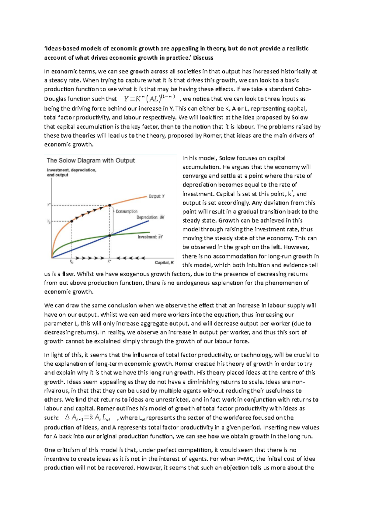 economic growth thesis ideas