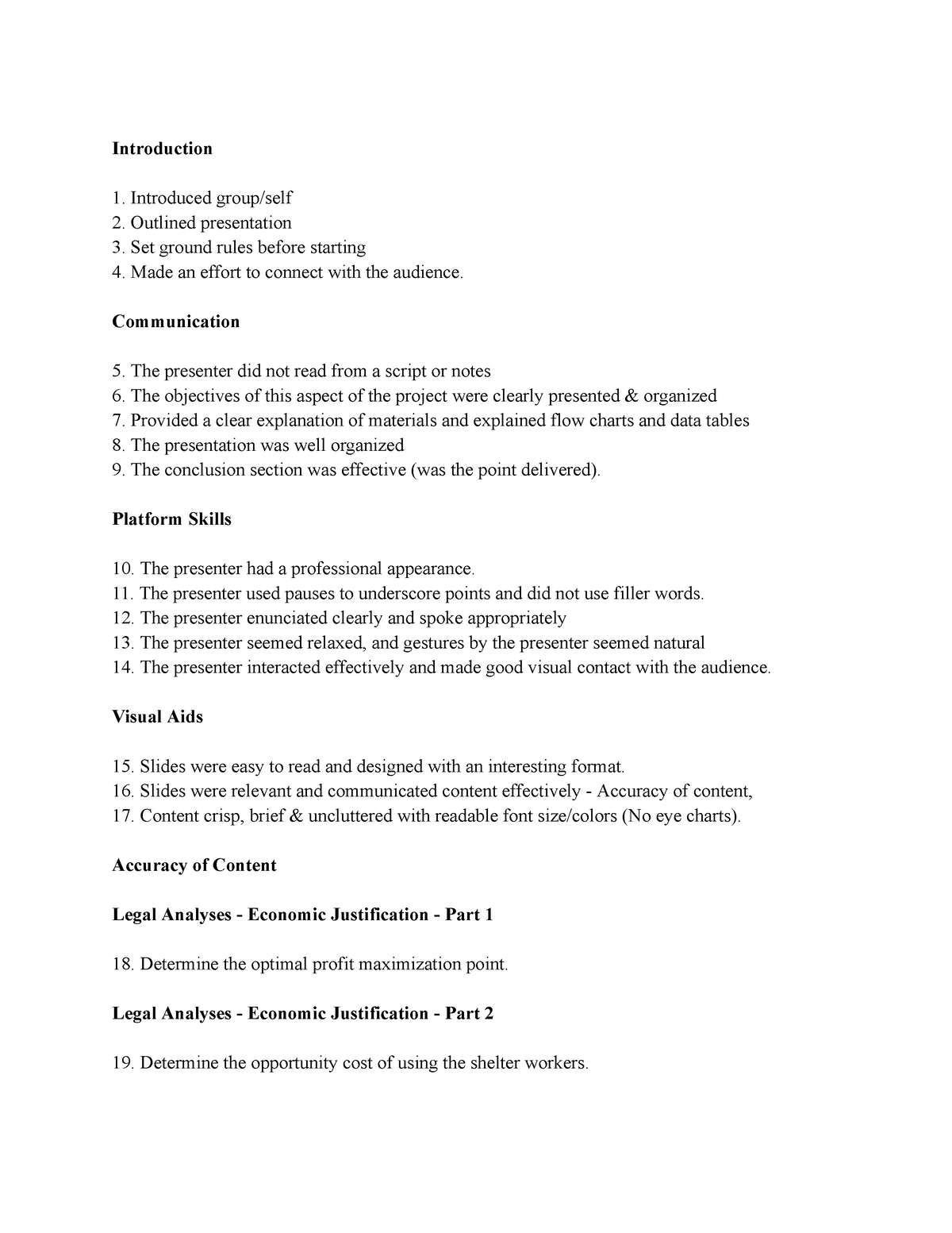 Case 4 Grading Rubric - Practice - Introduction Introduced group/self ...