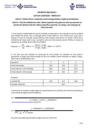 Lista De Exercícios MESO I - Modulo III - Aulas 5 E 6 - MECÂNICA DOS ...