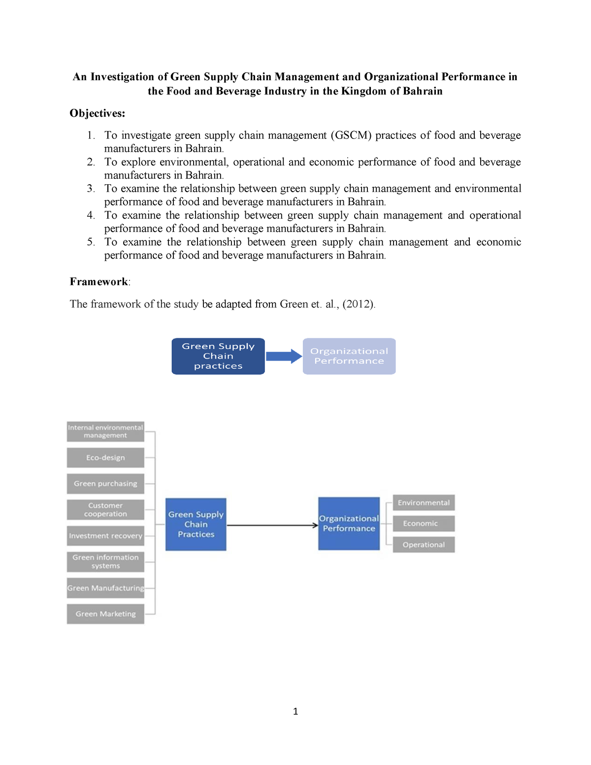 supply chain management research proposal