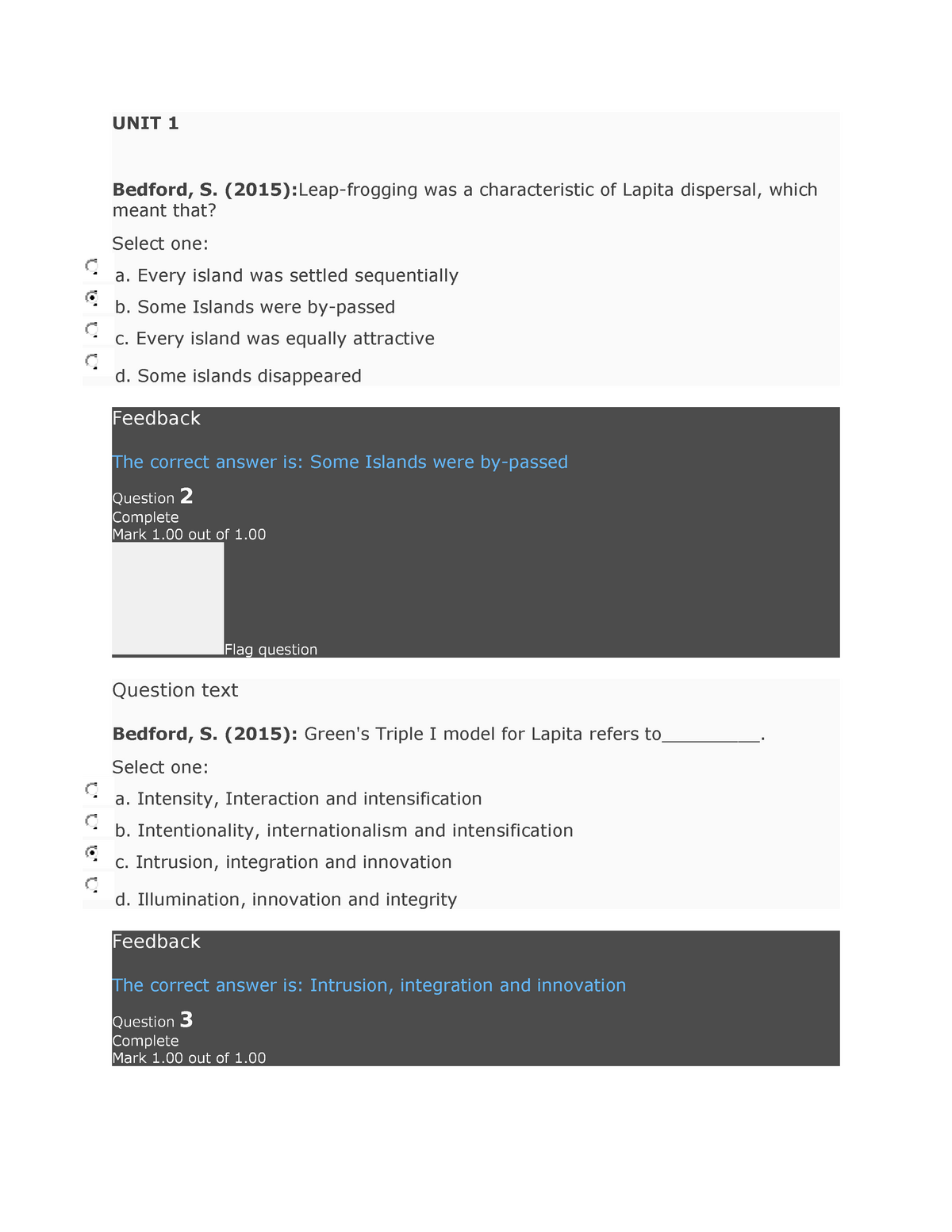 UU204 QUIZ - QUIZES TO HELP - UNIT 1 Bedford, S. (2015): Leap-frogging ...