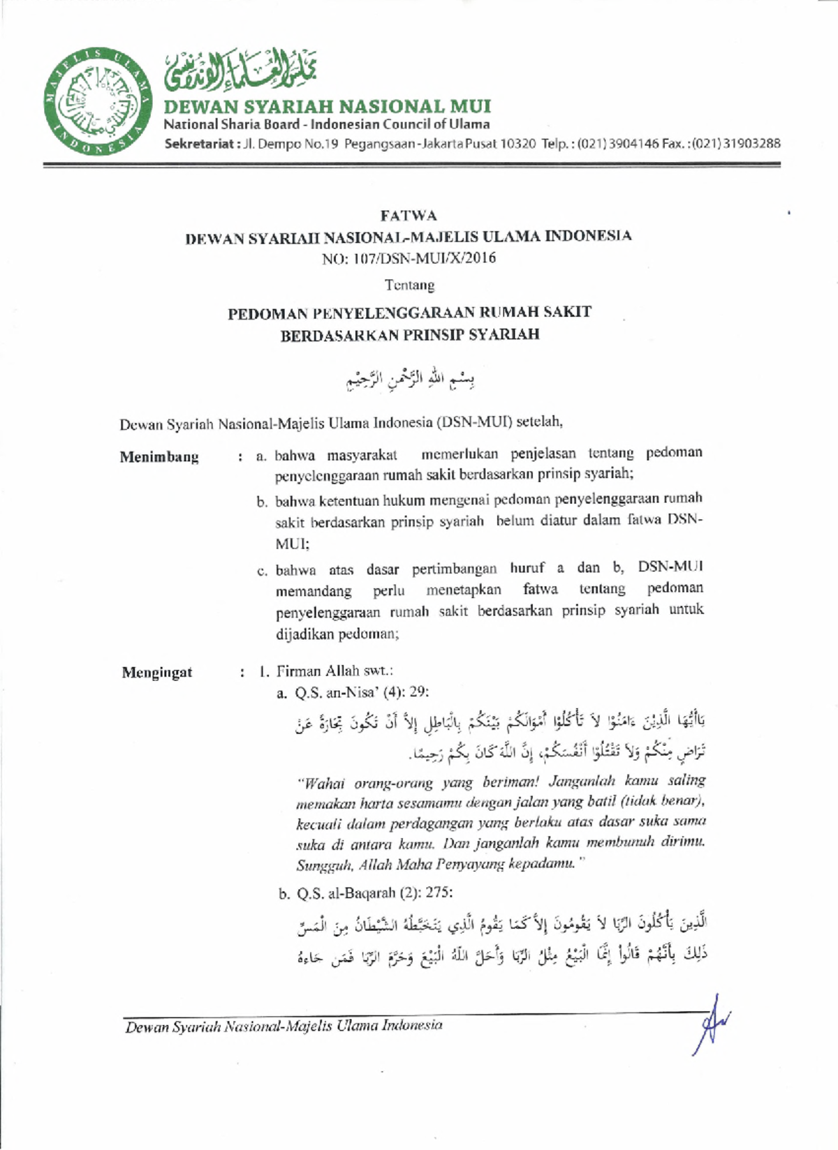 107 Pedoman Penyelenggaraan Rumah Sakit Syariah ...