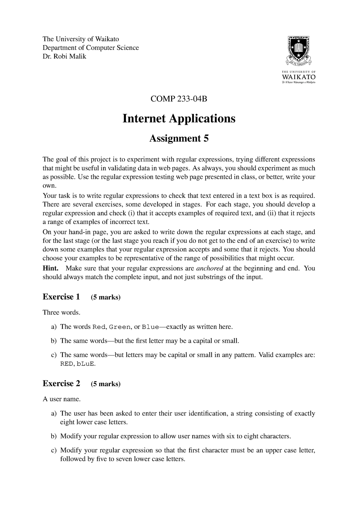 university of waikato law assignment template