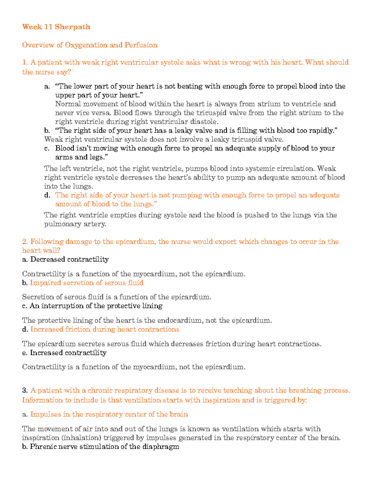 Week 11 Sherpath - Week 11 Sherpath Overview of Oxygenation and ...