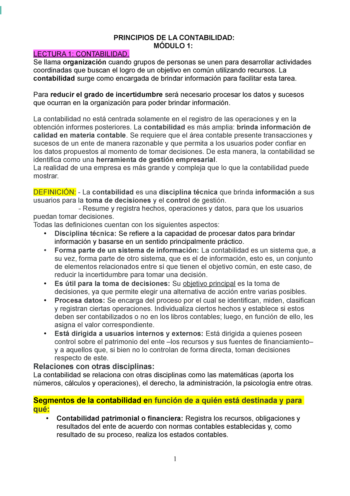 Resumen Principios De La Contabilidad Mod 1 Y 2 Principios De La Contabilidad MÓdulo 1 0436