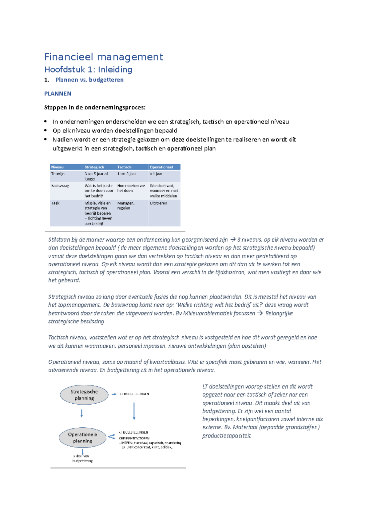 Financieel-management - Financieel Management Hoofdstuk 1: Inleiding 1 ...