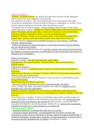Politics Chapter 3 - Chapter 3 Rival Theories of The State 1. Pluralist ...
